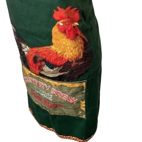 Handmade Rooster Apron with a Large Front Pocket - Picture 3 of 9